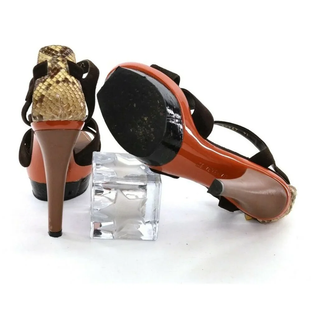 Barbara Bui Brown Platform High Heel Sandals 40